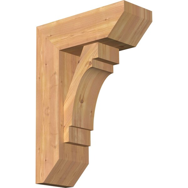 Ekena Millwork Merced Slat Smooth Bracket w/ Offset Brace, Western Red Cedar, 7 1/2"W x 20"D x 28"H BKT0806X20X28MRC06SWR - main